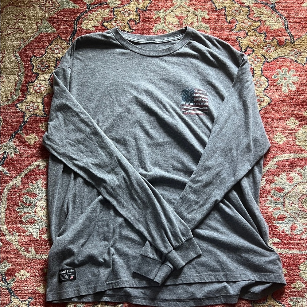 Anthem USA Flag Gray Long Sleeve Tee